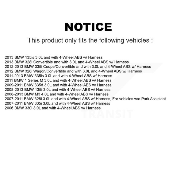 Rear ABS Wheel Speed Sensor For BMW 328i 335i 330i M3 135i 335d 335is 135is 1 Series M